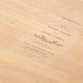 Invitations En Acrylique Minimal Black Line Art Wedding Arch (Poser)