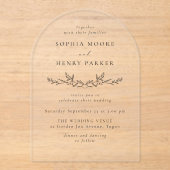 Invitations En Acrylique Minimal Black Line Art Wedding Arch (Recto)