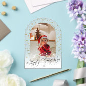 Invitations En Acrylique Minimal Elegant Script Christmas Card Arch Photo (Insitu (Mariage))