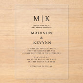 Invitations En Acrylique Minimal et chic | MARIAGE (Recto)