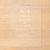 Invitations En Acrylique Minimal et chic | MARIAGE (Recto)