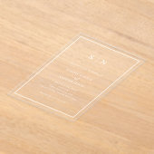 Invitations En Acrylique Minimal et chic | Mariage frontière blanc (Poser)