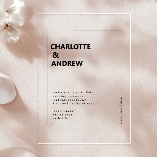 Invitations En Acrylique Minimal, moderne Einladung
