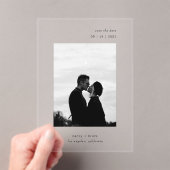 Invitations En Acrylique Minimal moderne photo clair mariage Enregistrer la (In situ (ordinateur de poche))