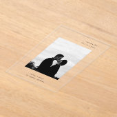 Invitations En Acrylique Minimal moderne photo clair mariage Enregistrer la (Poser)