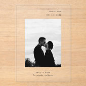 Invitations En Acrylique Minimal moderne photo clair mariage Enregistrer la (Recto)
