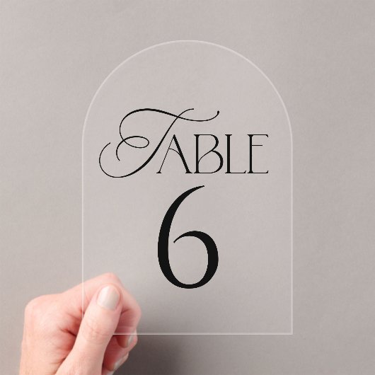 Invitations En Acrylique Minimal Script Wedding Table Number (In situ (ordinateur de poche))