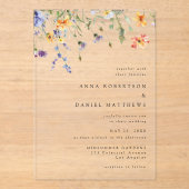 Invitations En Acrylique Minimal Wildflower Wedding (Recto)