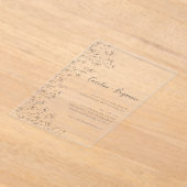 Invitations En Acrylique Minimalist Boho Black White Floral Art Wedding (Poser)