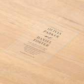 Invitations En Acrylique Minimalist Modern Wedding (Poser)