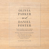 Invitations En Acrylique Minimalist Modern Wedding (Recto)