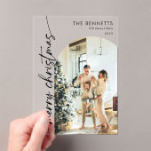 Invitations En Acrylique Minimalist Photo Merry Christmas Card (In situ (ordinateur de poche))