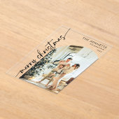 Invitations En Acrylique Minimalist Photo Merry Christmas Card (Poser)