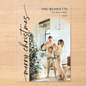 Invitations En Acrylique Minimalist Photo Merry Christmas Card (Recto)