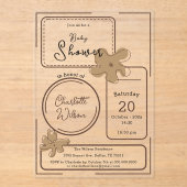 Invitations En Acrylique Minimalist Style Flower Notes Baby Shower (Recto)