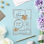 Invitations En Acrylique Minimalist Style Flower Notes Baby Shower (Insitu (Mariage))