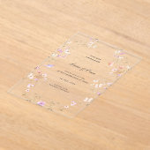 Invitations En Acrylique Minimalist Stylish Flowers Wedding (Poser)