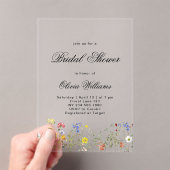 Invitations En Acrylique Minimalist Wildflower Bridal Shower (In situ (ordinateur de poche))