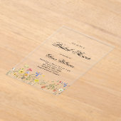 Invitations En Acrylique Minimalist Wildflower Bridal Shower (Poser)