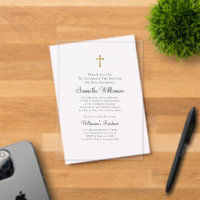 Minimaliste avec Faux Gold Cross Baptismal