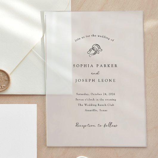 Invitations En Acrylique Minimaliste Fer à Cheval | Mariage Rustique