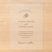 Invitations En Acrylique Minimaliste Fer à Cheval | Mariage Rustique (Recto)