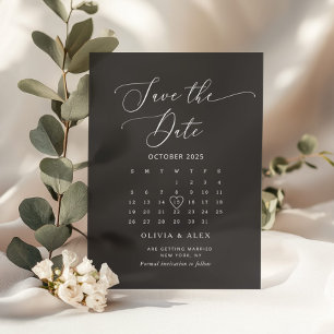 Invitations En Acrylique Minimaliste simple noir blanc Save the Date