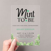 Invitations En Acrylique Mint to Be Mint Leaf Bridal Shower (In situ (ordinateur de poche))