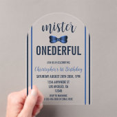 Invitations En Acrylique Mister Onederful Bow Cravate 1er anniversaire (In situ (ordinateur de poche))
