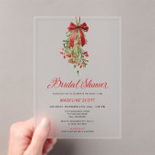Invitations En Acrylique Mistletoe Christmas Winter Bridal Shower (In situ (ordinateur de poche))