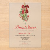 Invitations En Acrylique Mistletoe Christmas Winter Bridal Shower (Recto)