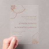 Invitations En Acrylique Mocha Mousse Clematis Botanique Mariage officiel (In situ (ordinateur de poche))