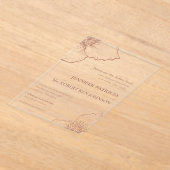 Invitations En Acrylique Mocha Mousse Clematis Botanique Mariage officiel (Poser)