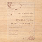 Invitations En Acrylique Mocha Mousse Clematis Botanique Mariage officiel (Recto)