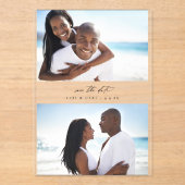 Invitations En Acrylique MOD H Duo Photo Enregistrer la date (Recto)