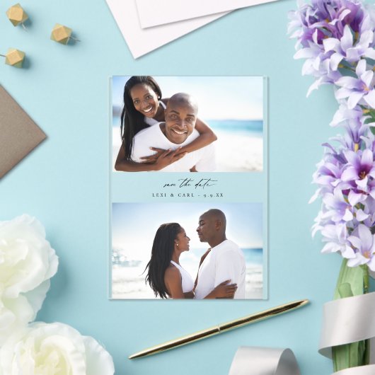 Invitations En Acrylique MOD H Duo Photo Enregistrer la date (Insitu (Mariage))