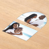 Invitations En Acrylique MOD H Duo Photo Enregistrer l'Arc de la date (Poser)