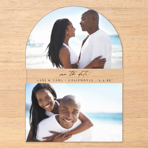 Invitations En Acrylique MOD H Duo Photo Faire part de date Arc