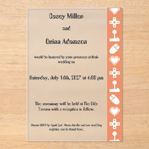 Invitations En Acrylique Mode multijoueur en mariage acrylique corail