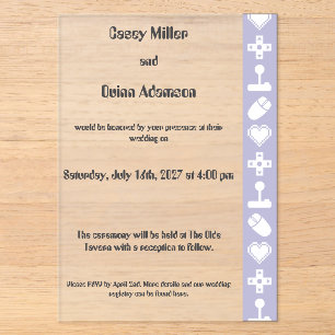 Invitations En Acrylique Mode multijoueur en mariage acrylique lavande