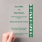Invitations En Acrylique Mode multijoueur en mariage en acrylique vert (In situ (ordinateur de poche))