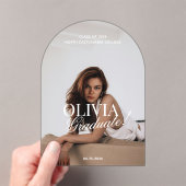 Invitations En Acrylique Modern Arch Typography Script Grad Announcement (In situ (ordinateur de poche))