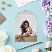 Invitations En Acrylique Modern Arch Typography Script Grad Announcement (Insitu (Mariage))