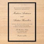 Invitations En Acrylique Modern Black Border Wedding (Recto)