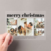 Invitations En Acrylique Modern Black Photo Collage Christmas Holiday  Card (In situ (ordinateur de poche))