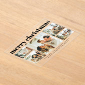 Invitations En Acrylique Modern Black Photo Collage Christmas Holiday  Card (Poser)