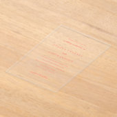 Invitations En Acrylique Modern Bold Vibrant Coral Simple Wedding (Poser)