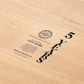Invitations En Acrylique Modern Business 5 Year Anniversary Logo (Poser)