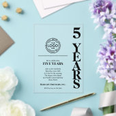 Invitations En Acrylique Modern Business 5 Year Anniversary Logo (Insitu (Mariage))