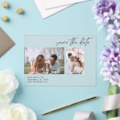 Invitations En Acrylique Modern Chic Deux photos Sauvez la date (Insitu (Mariage))